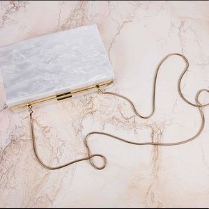 RACHEL ZOE | white pearl clutch